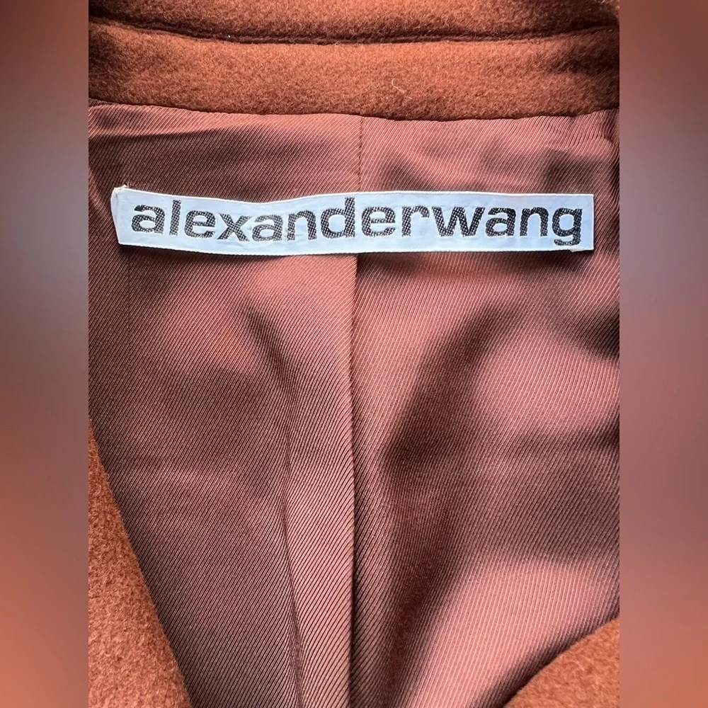 NWT Alexander Wang Long Darted Single Breasted Wool BlendCoat Sz M Hailey Bieber - Picture 9 of 11